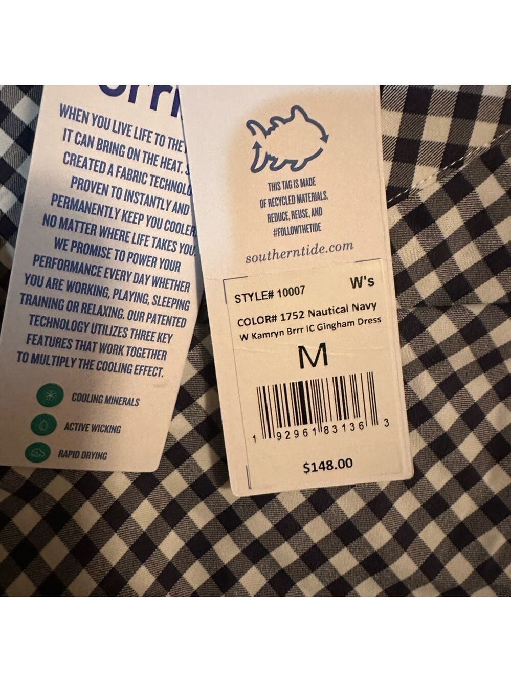 Southern Tide Kamryn Intercoastal Gingham Dress-size M-Navy-NWT Retail $148 - Picture 8 of 9